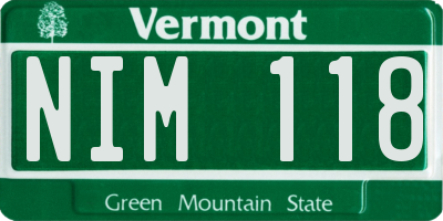 VT license plate NIM118