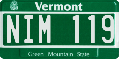 VT license plate NIM119