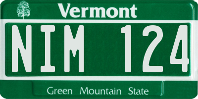 VT license plate NIM124