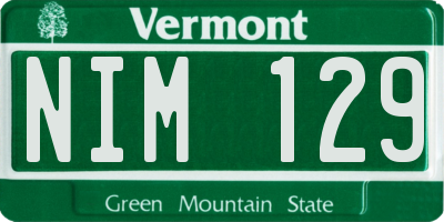 VT license plate NIM129