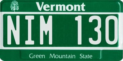 VT license plate NIM130