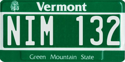 VT license plate NIM132