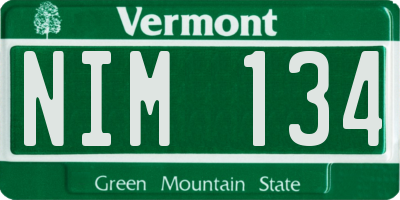 VT license plate NIM134