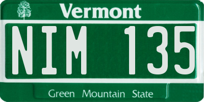 VT license plate NIM135