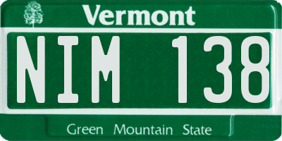 VT license plate NIM138