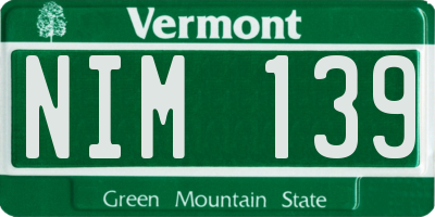 VT license plate NIM139