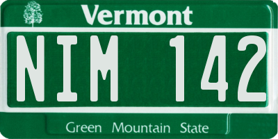 VT license plate NIM142