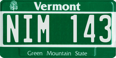 VT license plate NIM143