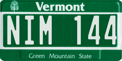 VT license plate NIM144