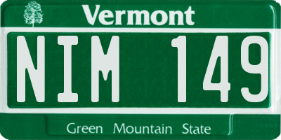 VT license plate NIM149