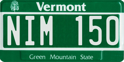 VT license plate NIM150