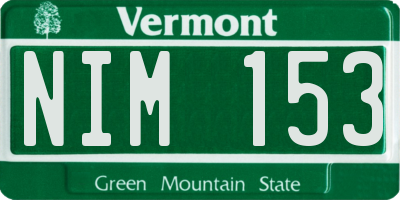 VT license plate NIM153