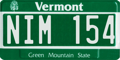 VT license plate NIM154