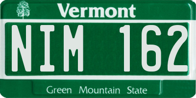 VT license plate NIM162