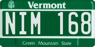 VT license plate NIM168