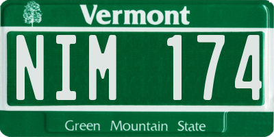 VT license plate NIM174