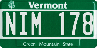 VT license plate NIM178