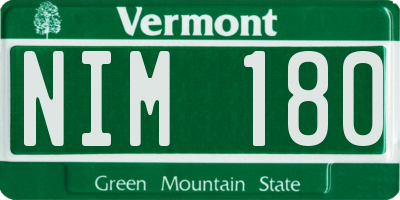 VT license plate NIM180