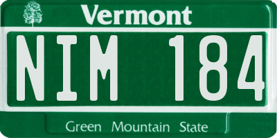 VT license plate NIM184