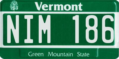 VT license plate NIM186