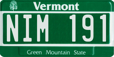 VT license plate NIM191