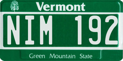 VT license plate NIM192