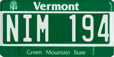 VT license plate NIM194
