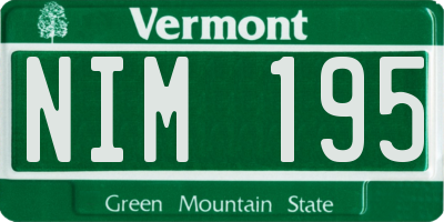 VT license plate NIM195