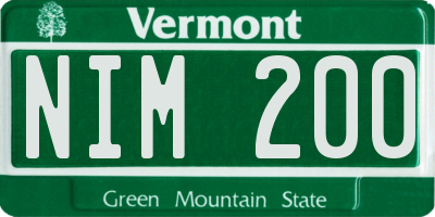 VT license plate NIM200