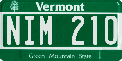 VT license plate NIM210
