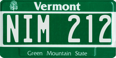 VT license plate NIM212