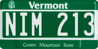 VT license plate NIM213