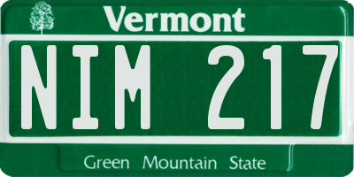 VT license plate NIM217