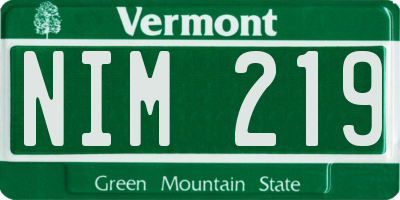VT license plate NIM219