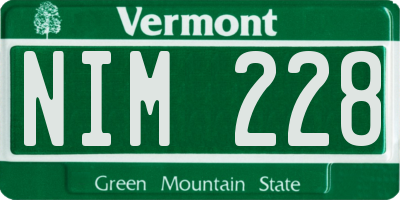 VT license plate NIM228