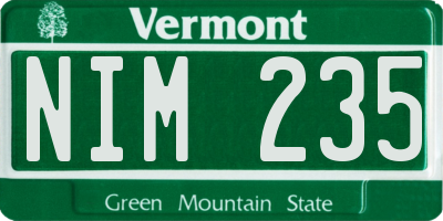VT license plate NIM235