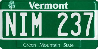 VT license plate NIM237