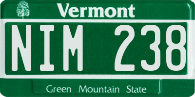 VT license plate NIM238