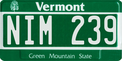 VT license plate NIM239