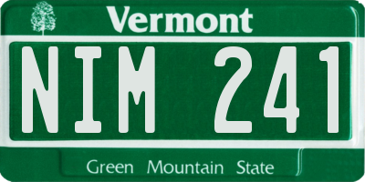 VT license plate NIM241