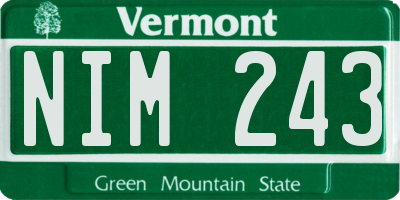 VT license plate NIM243