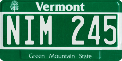 VT license plate NIM245