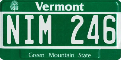 VT license plate NIM246