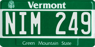VT license plate NIM249