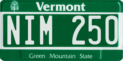 VT license plate NIM250