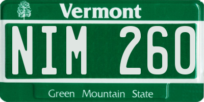 VT license plate NIM260