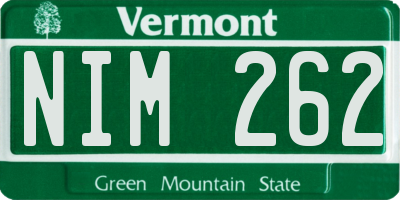 VT license plate NIM262