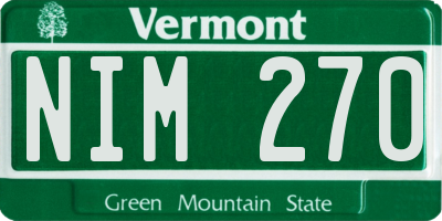 VT license plate NIM270