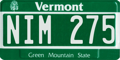 VT license plate NIM275