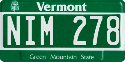 VT license plate NIM278